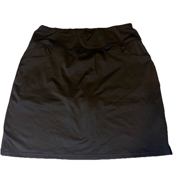 Women’s Black Skort Size Large Polyester Spandex Stretchy Golf Tennis by Coo Run - Picture 1 of 10